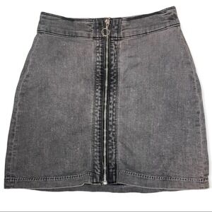 H&M Zip-Front Denim Mini‎ Skirt​​​​